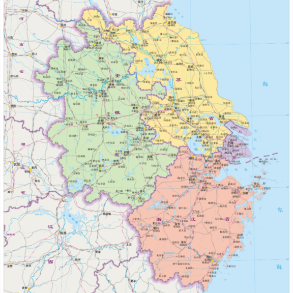 标准地图服务里的“长江三角洲地区”地图：做长三角PPT，这一张就够了