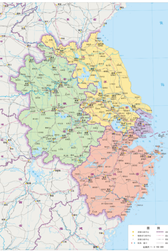 标准地图服务里的“长江三角洲地区”地图:做长三角PPT,这一张就够了